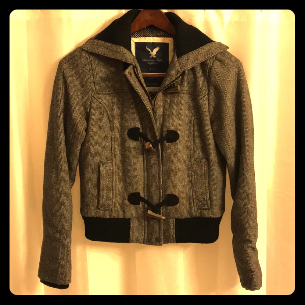 American Eagle wool herringbone jacket